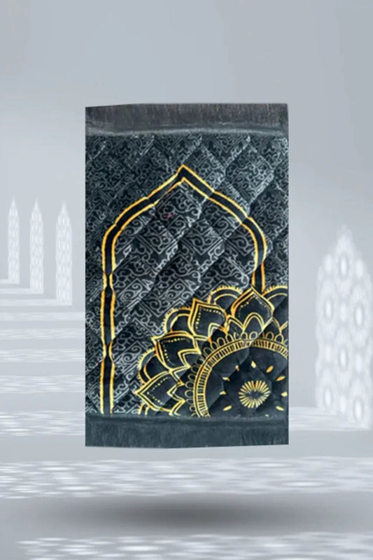 Kids Prayer Mat – Black Single Flower