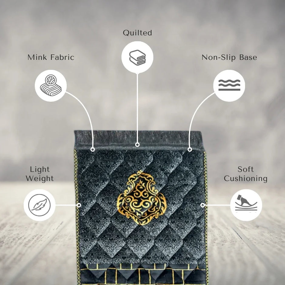 Kids Prayer Mat – Black Ghilaf e Kaaba