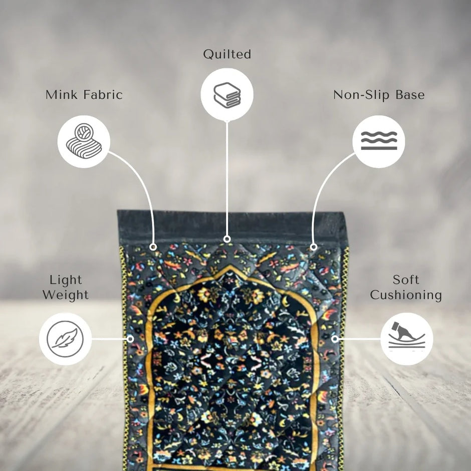 Kids Prayer Mat – Black Leaf Flowers