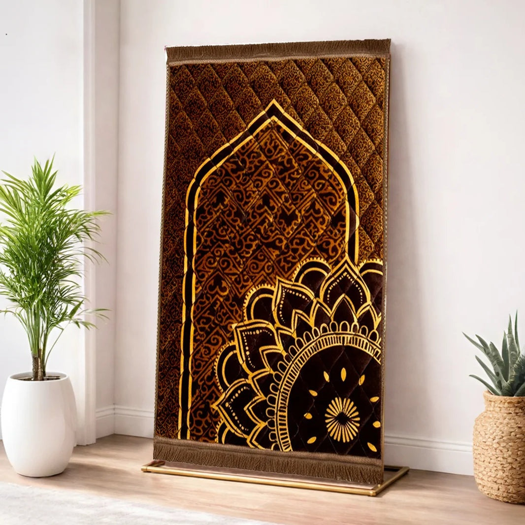 Kids Prayer Mat – Chocolate Brown Single Flower