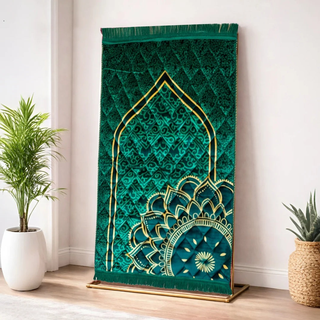 Kids Prayer Mat – Dark Green Single Flower