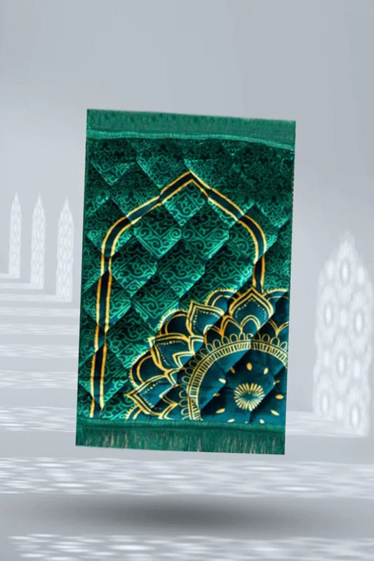 Kids Prayer Mat – Dark Green Single Flower