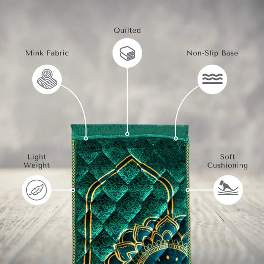 Kids Prayer Mat – Dark Green Single Flower