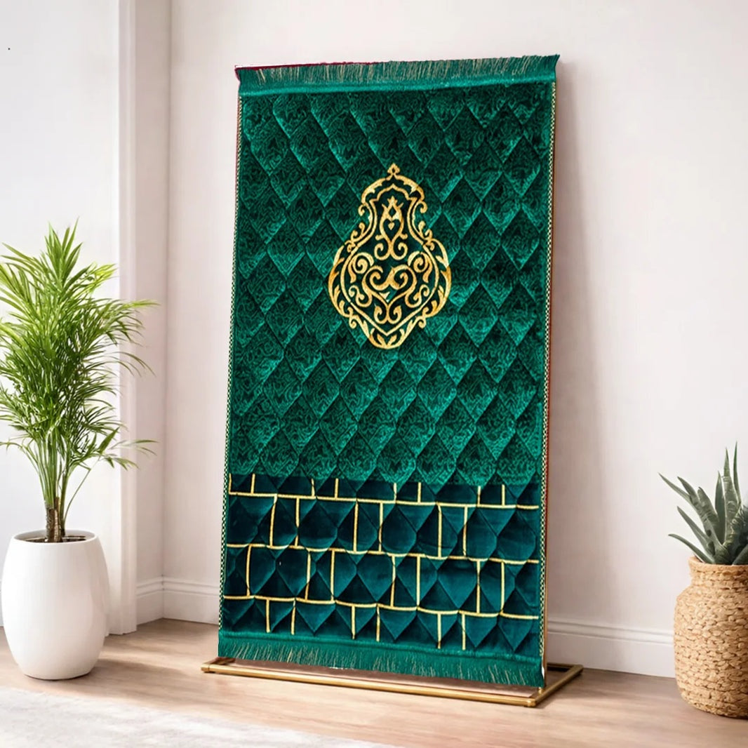 Kids Prayer Mat – Dark Green Ghilaf e Kaaba