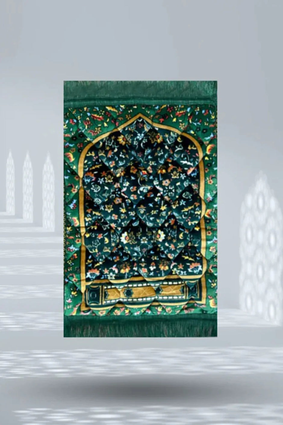 Kids Prayer Mat – Dark Green Leaf Flowers