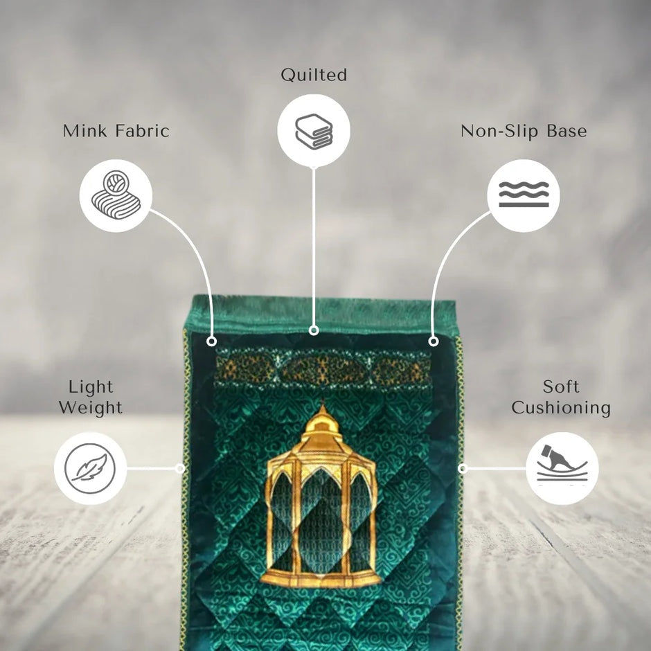 Kids Prayer Mat – Dark Green Maqam e Ibrahim