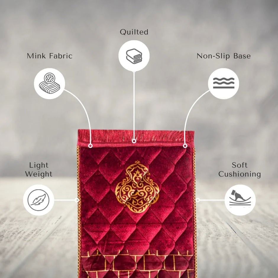 Kids Prayer Mat – Maroon Ghilaf e Kaaba